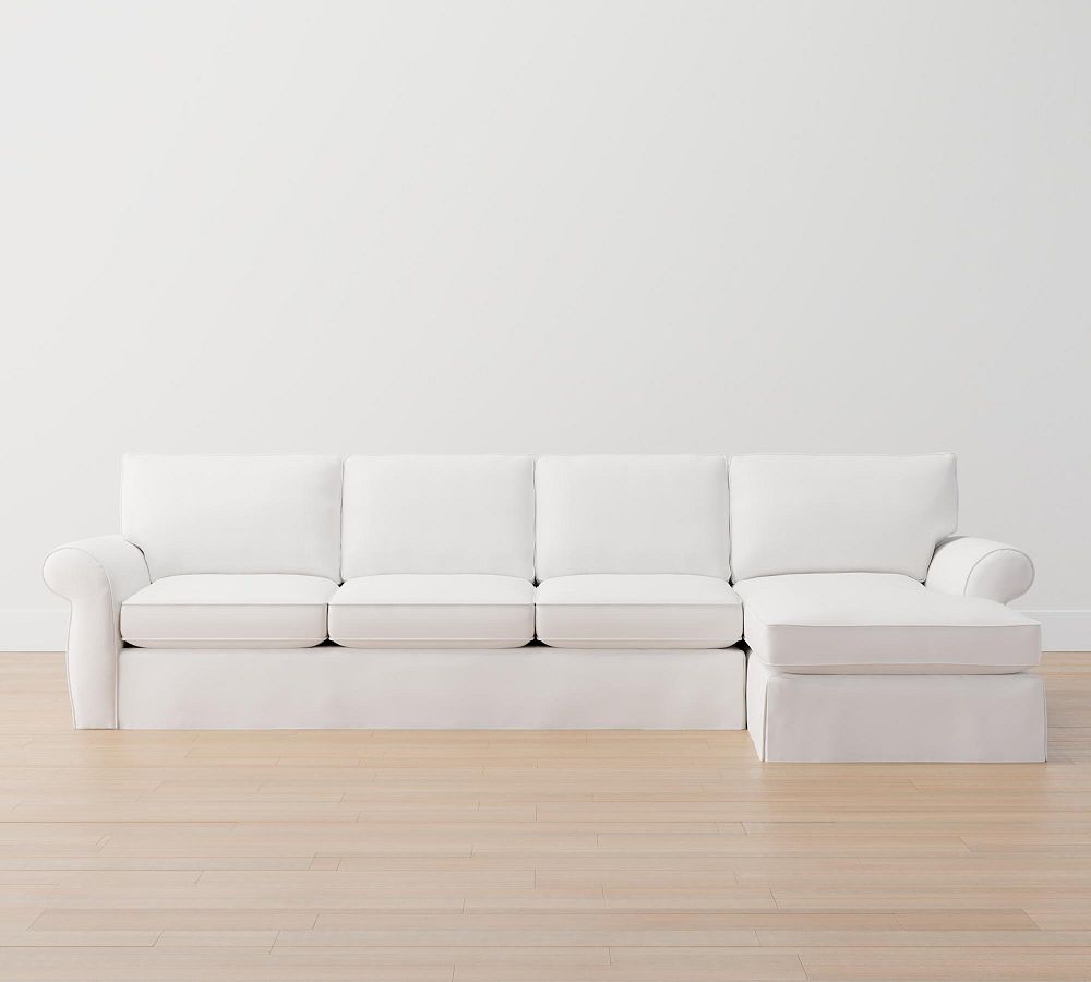 Pearce Roll Arm Slipcovered Sofa Chaise Sectional Pottery Barn
