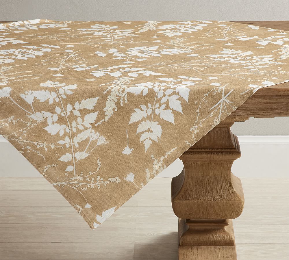 Shadow Floral Print Cotton Table Throw Pottery Barn