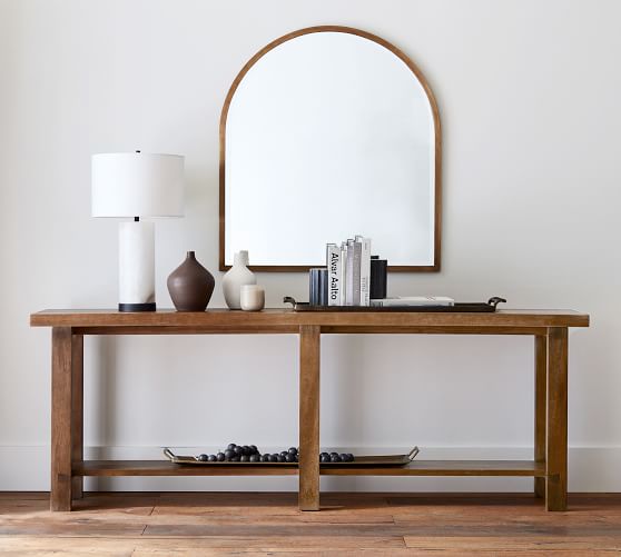 Custom Narrow Console Table, Modern Entryway Table, With Metal