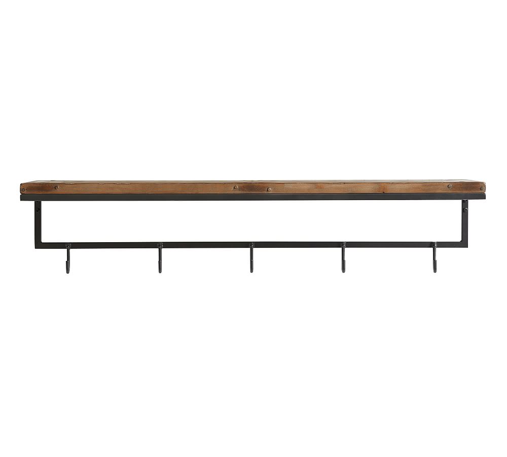 Lucy Mango Wood Shelf With Hooks