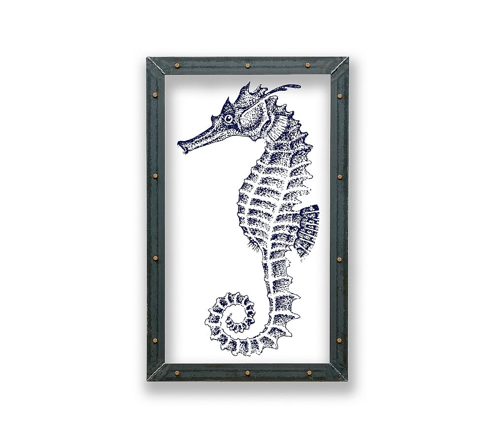 Seahorse Framed Acrylic Print | Coastal Wall Art | Pottery Barn