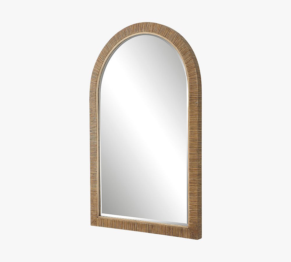 Nantucket Rattan Arched Wall Mirror | Pottery Barn