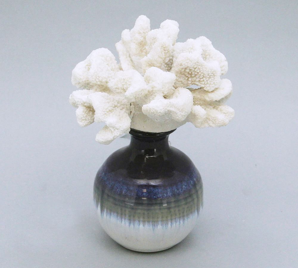 Bear Paw Coral On Reactive Glazed Vase