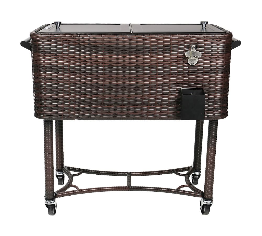 Wicker Stand-Up Cooler with Bottle Opener