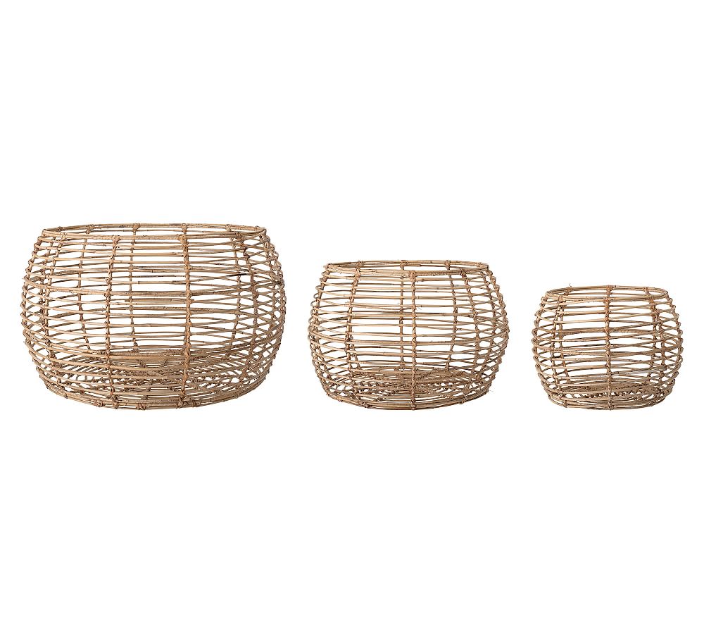 Atlantis Open Weave Rattan Baskets, Set of 3 Pottery Barn