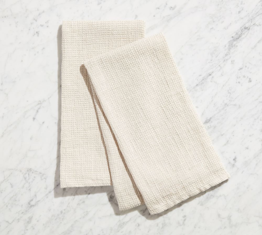 Waffle Weave Linen Tea Towels - Set of 2 | Pottery Barn