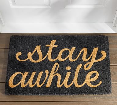 Stay Awhile Welcome Mat