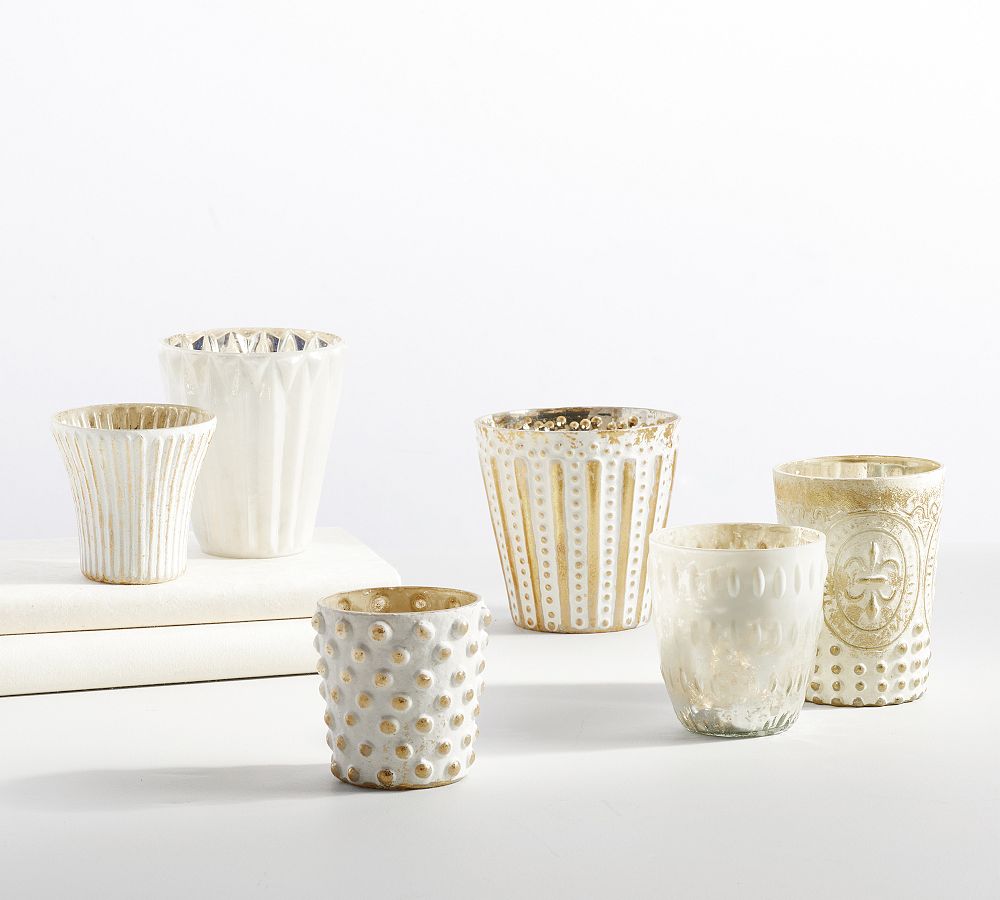 Eclectic Mercury Votive Holders - Set of 6 - Silver | Candle Holder ...