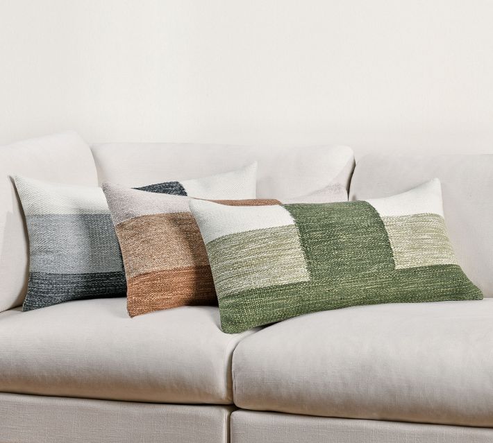  Color Blocks Lumbar Pillow Cover with Elastic Band