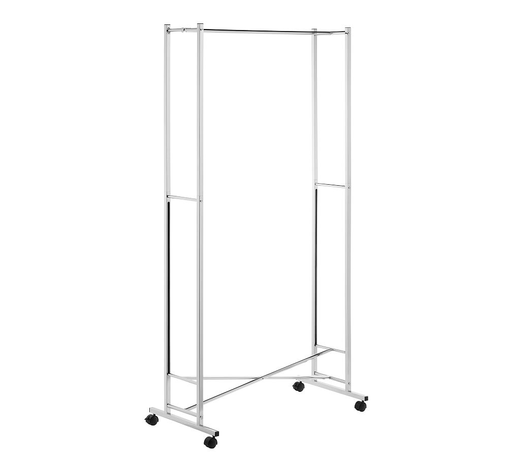 Chrome Collapsible Rolling Clothing Rack Pottery Barn