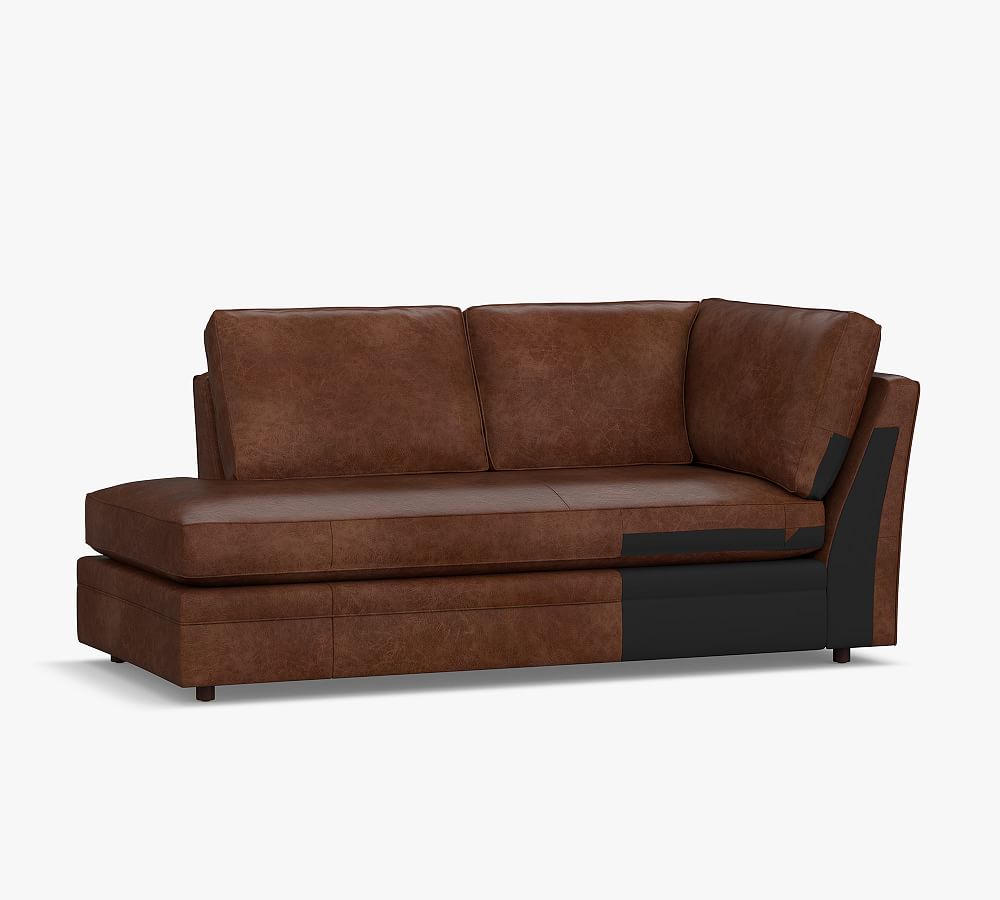 Build Your Own Pearce Square Arm Leather Sectional Pottery Barn