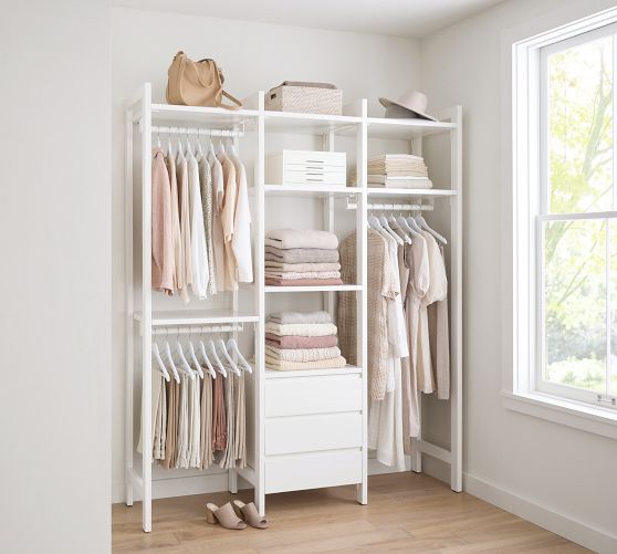 Essential Walk-in Closet By Hold Everything, 6' Hanging System With 3 