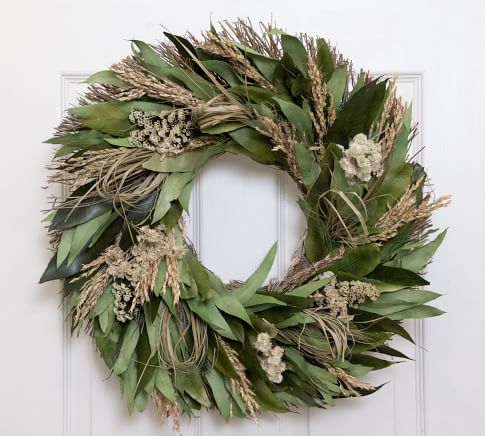 Dried Larkspur And Bear Grass Indoor Wreath