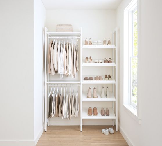 Essential Walk-In Closet by Hold Everything, 4' Hanging System with Shoe  Storage​