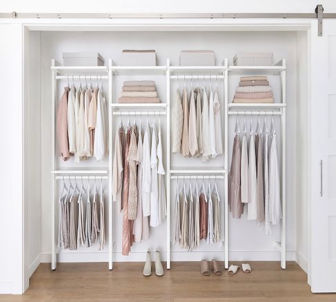 Essential Walk-In Closet by Hold Everything, 4' Hanging System with Shoe  Storage​