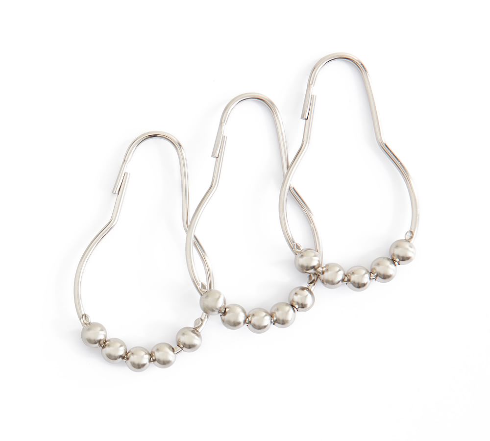 Stainless Steel Shower Curtain Rings Set of 12 Pottery Barn