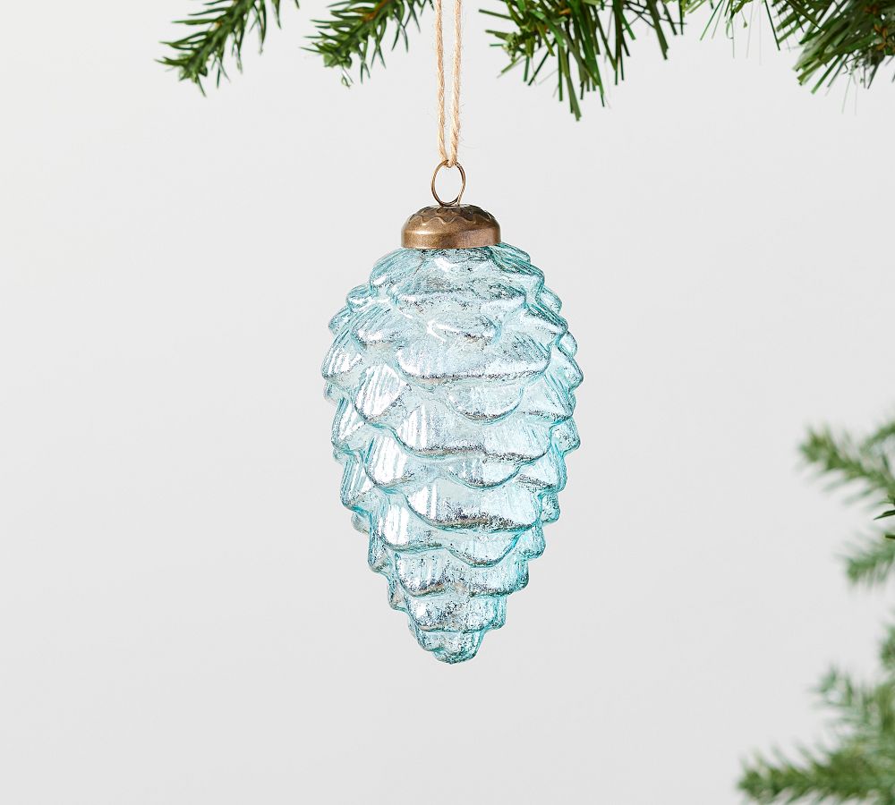 Blue Pinecone Ornament