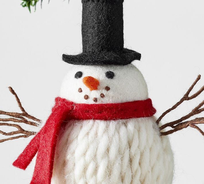 10 Felt Snowman Half-a-Hat [83788BK] 