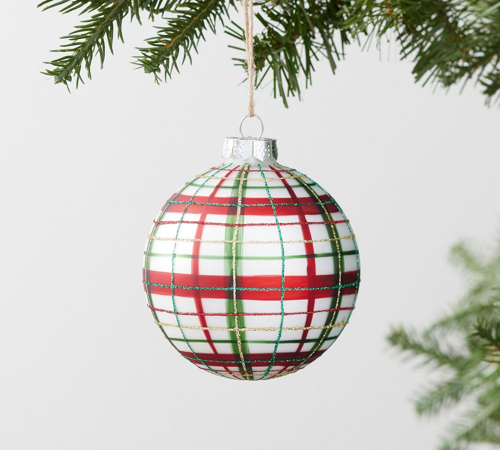 Mercury Plaid Sphere Ornament