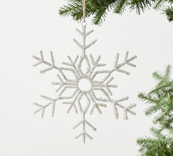 Glittered Snowflake Ornament (Set of 3) main image 1