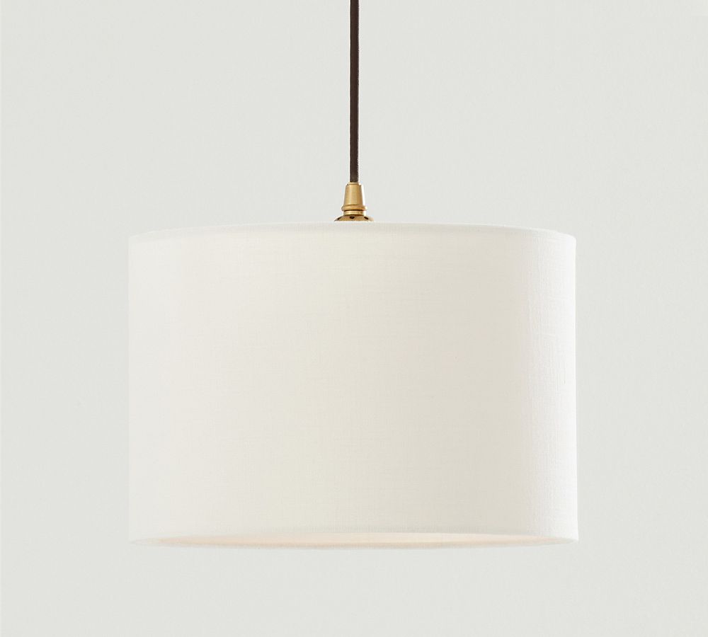 Linen Drum Shade Cord Pendant | Pottery Barn