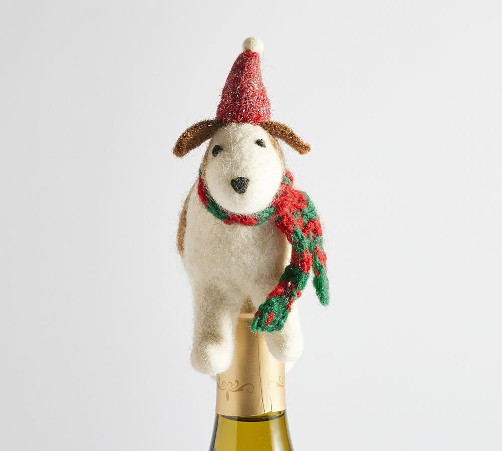 Festive Dog Wine Topper
