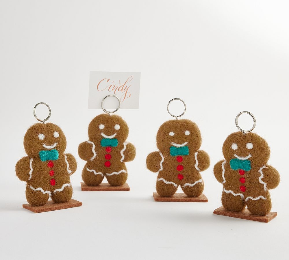 Gingerbread Handcrafted Place Card Holders - Set of 4