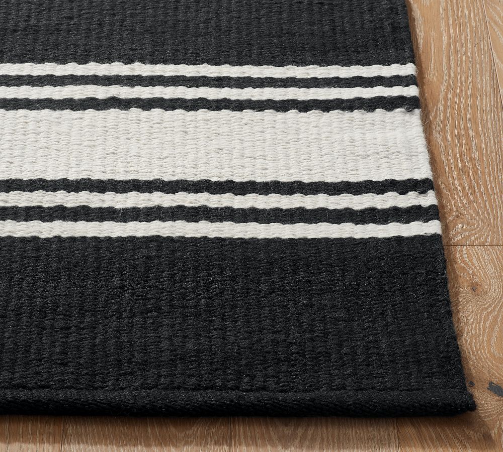 Modern Farmhouse Stripe Outdoor Performance Rug | Pottery Barn