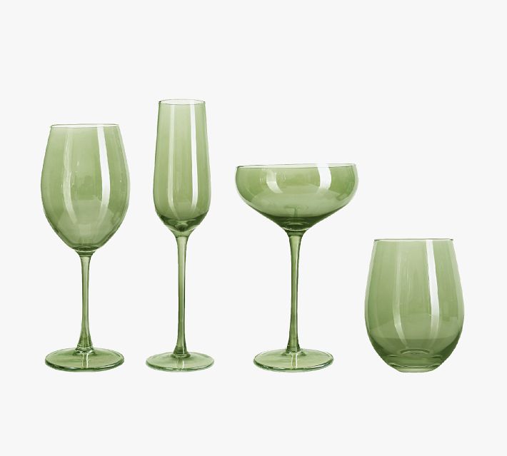 Set of Four Fitzgerald Large Wine Glasses - Lime Green