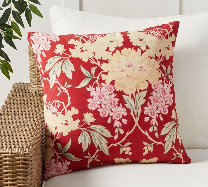 Western floral garden Throw Pillow