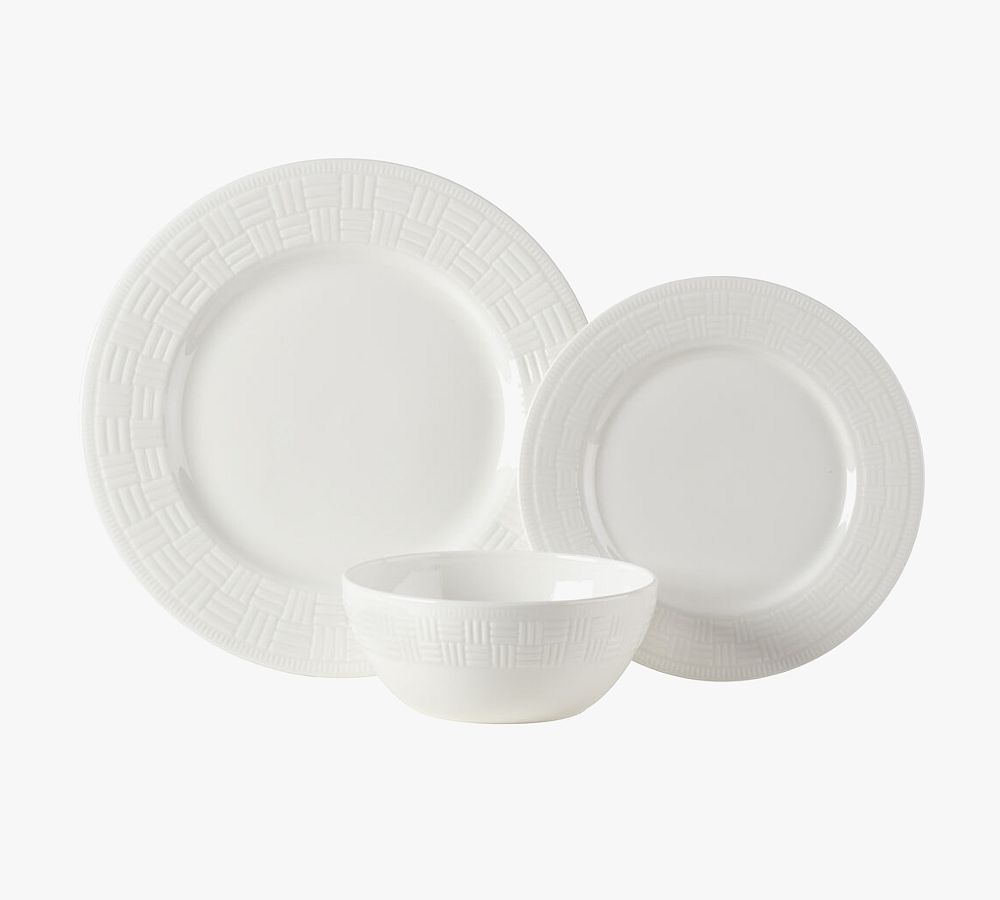 Pottery Barn Bistro Porcelain Stackable Dinnerware Set