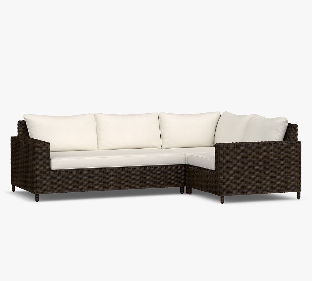 Build Your Own Torrey Wicker Square Arm Loveseat Chaise Outdoor