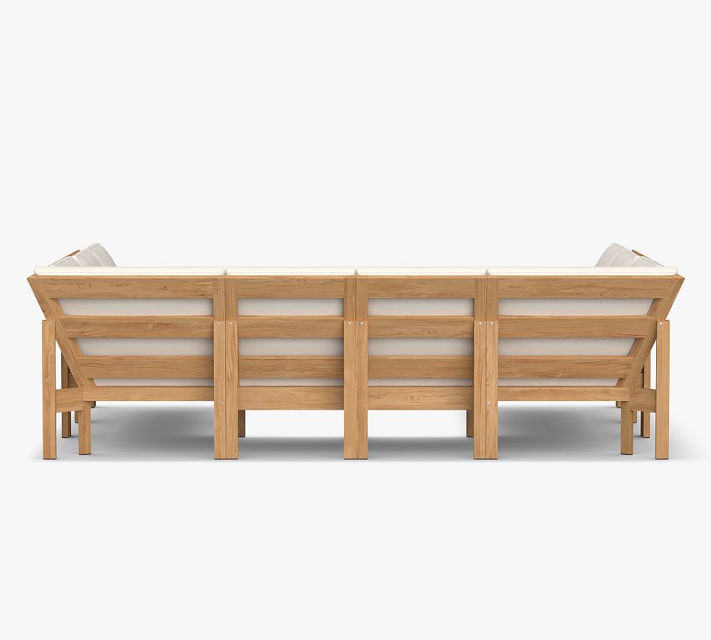 Malibu Teak 8Piece UShaped Outdoor Sectional Pottery Barn