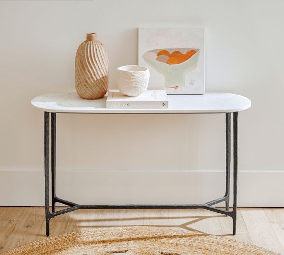 Tanner Demilune Glass Grand Console Table