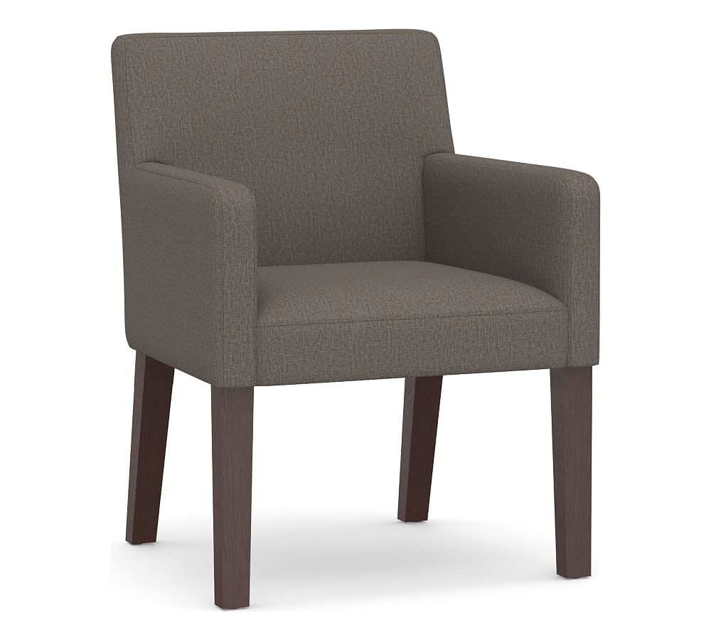 OPEN BOX Classic Upholstered Dining Armchair, Espresso Frame