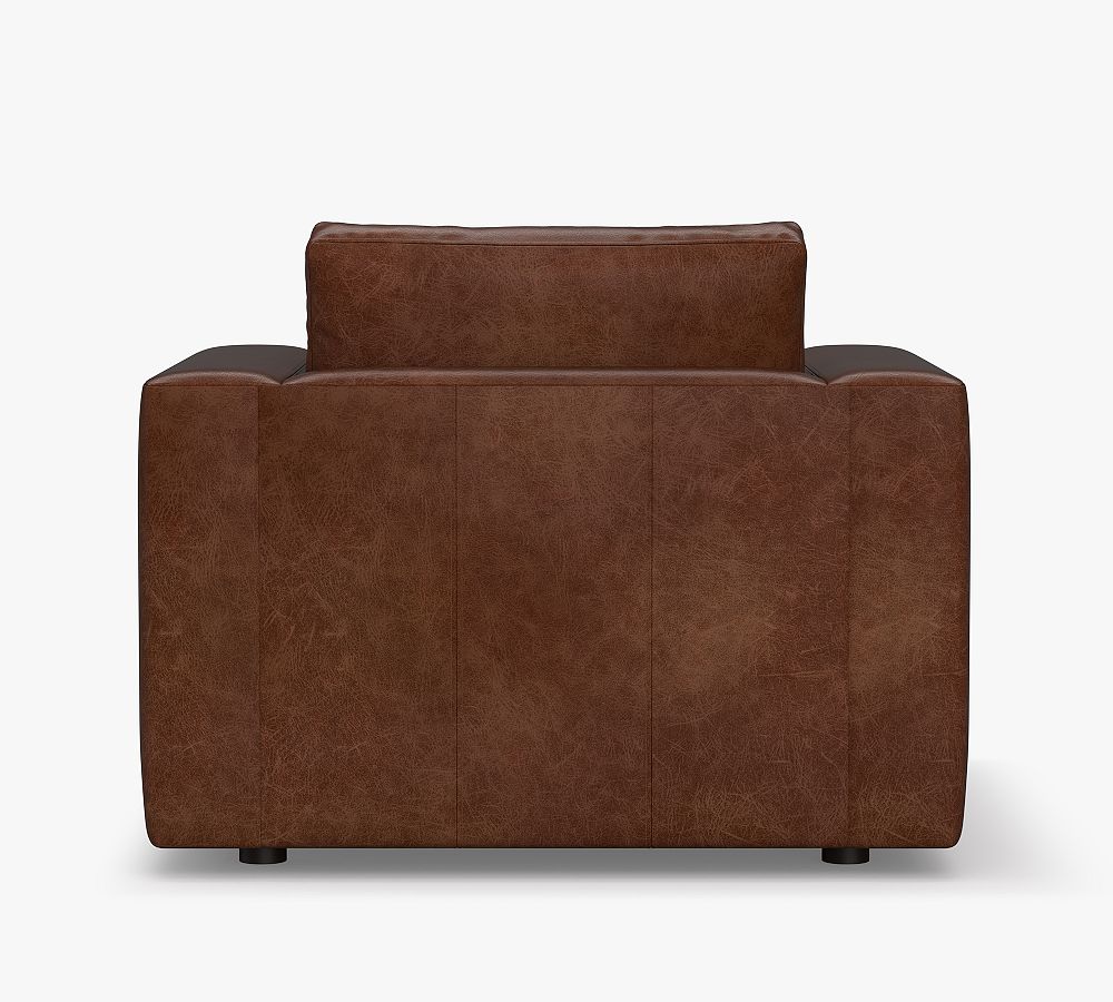 Carmel Recessed Square Arm Leather Armchair | Pottery Barn