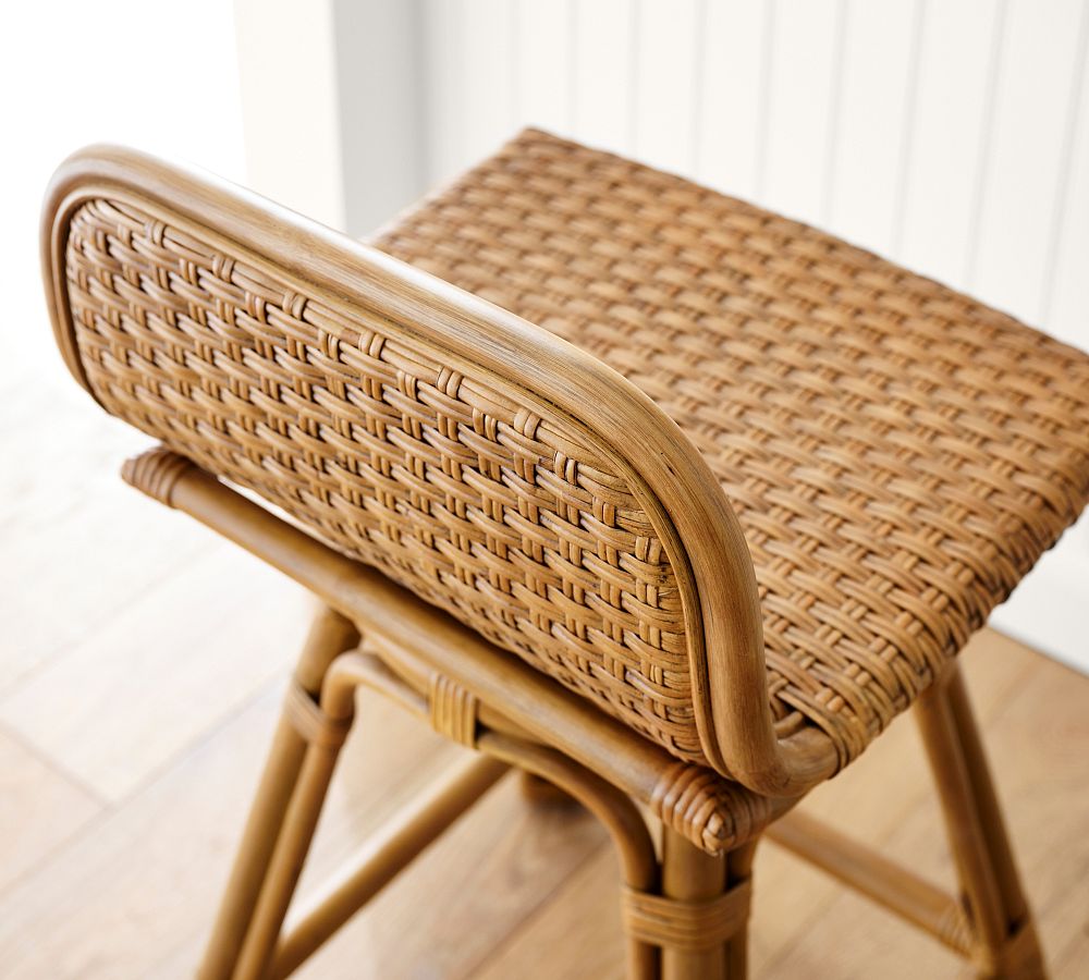 Isla Rattan Swivel Counter Stool | Pottery Barn