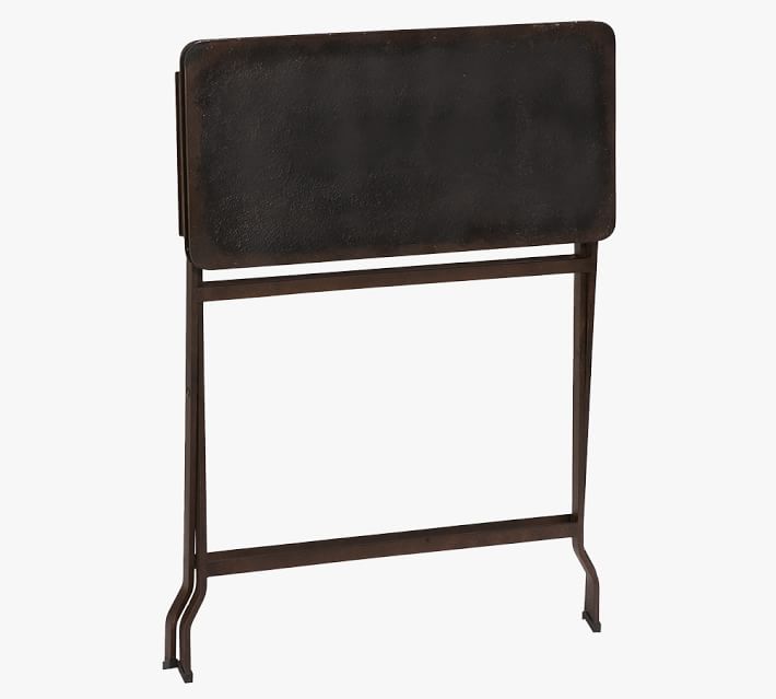 Antiqued Metal Folding Tray Table