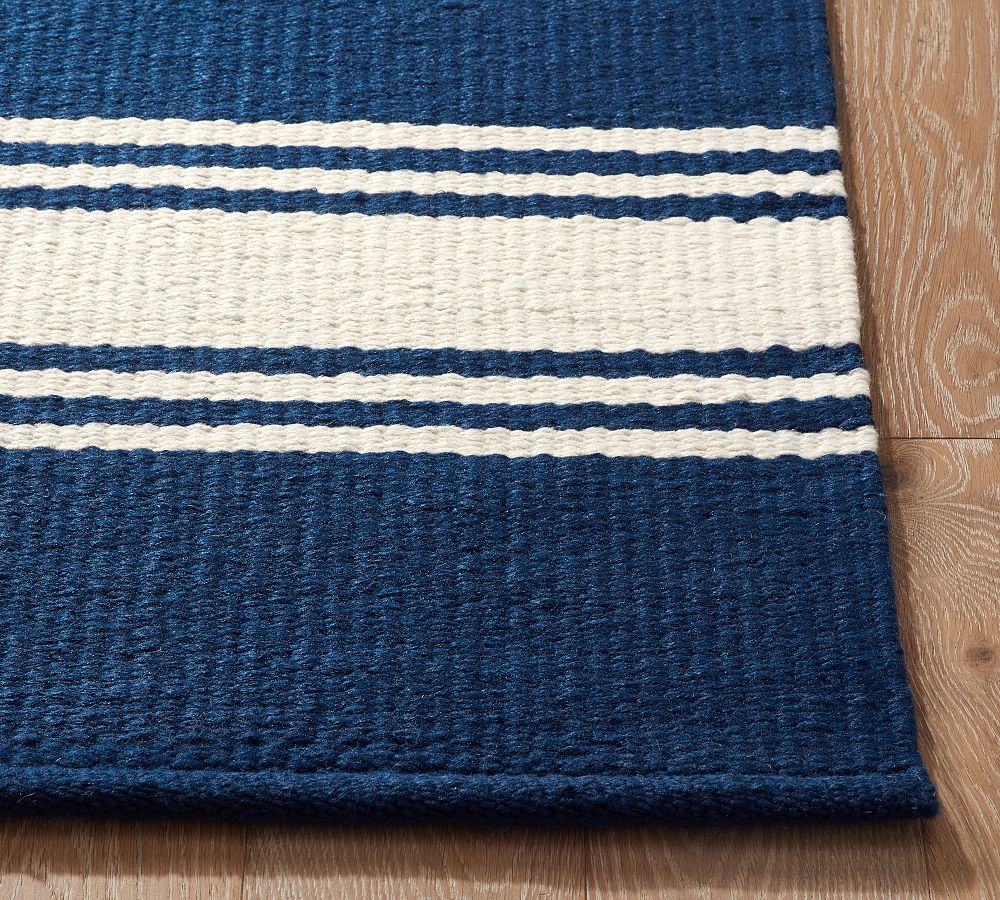Modern Farmhouse Stripe Outdoor Performance Rug | Pottery Barn