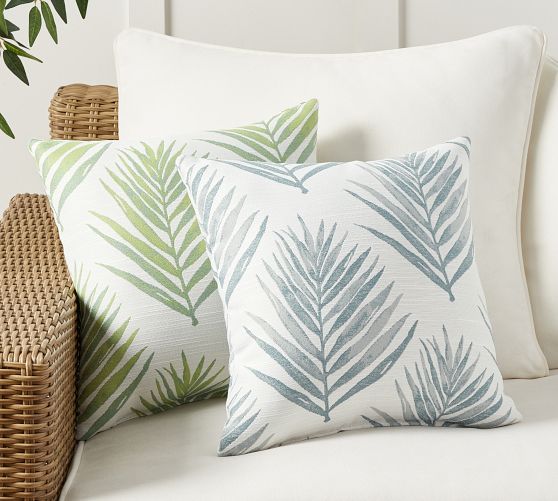 Performance Palm Jacquard Outdoor Throw Pillow Pottery Barn