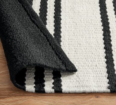 Modern Farmhouse Stripe Outdoor Performance Rug | Pottery Barn
