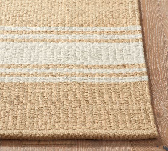 Modern Farmhouse Stripe Outdoor Performance Rug | Pottery Barn