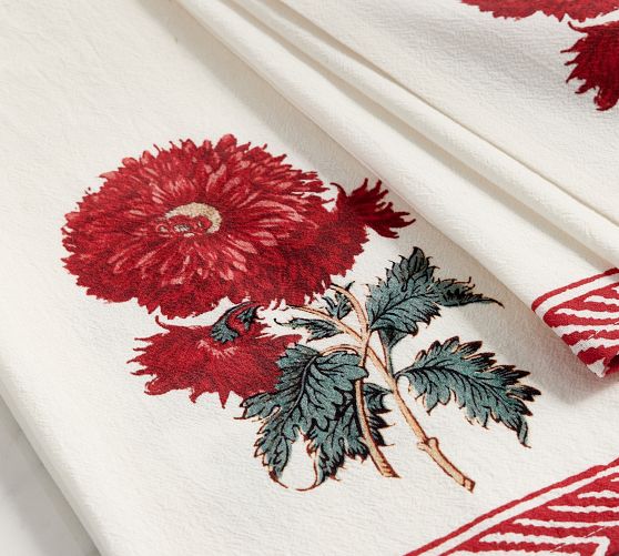 Chrysanthemum Cotton Tea Towels Set of 2 Pottery Barn
