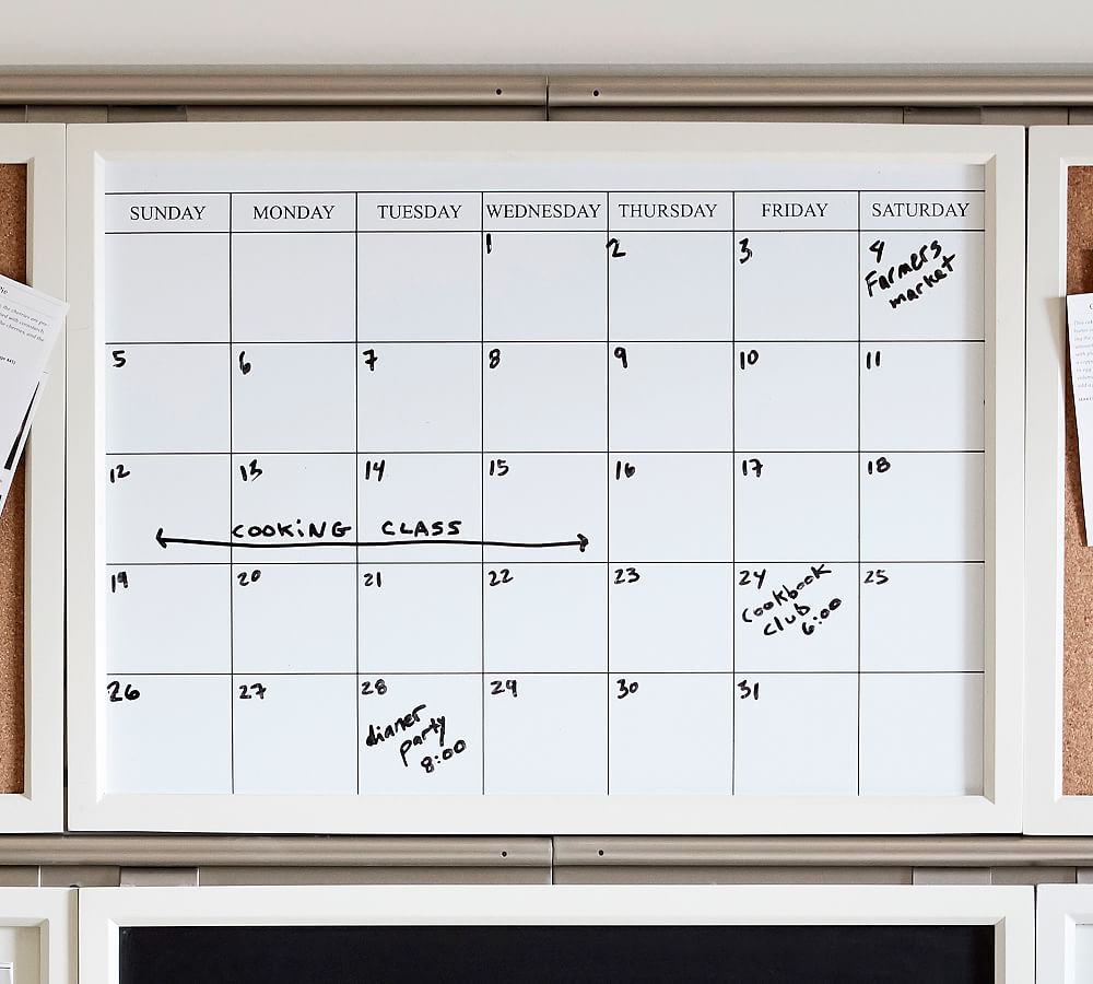 Daily Organization System Whiteboard Calendar Pottery Barn