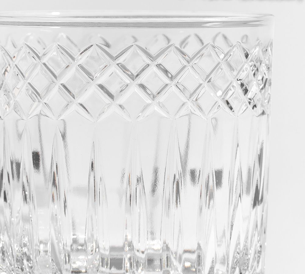 Cross Hatch Double Old Fashioned Glasses Pottery Barn