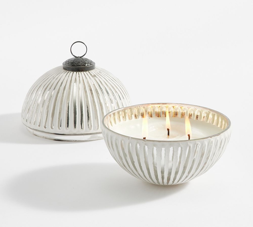 Ornament Shaped Scented Candles Winter Spruce Pottery Barn