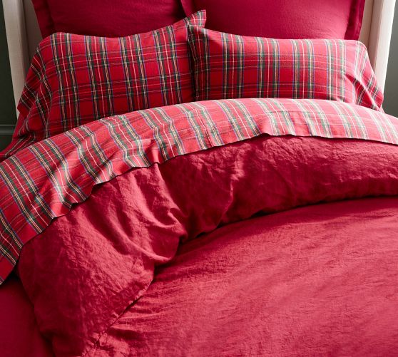 Stewart Plaid Flannel Sheet Set Pottery Barn
