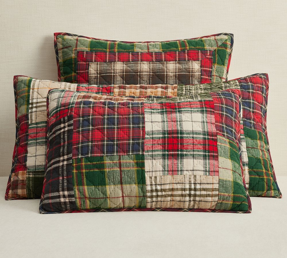 Clyde Plaid Patchwork Quilted Sham