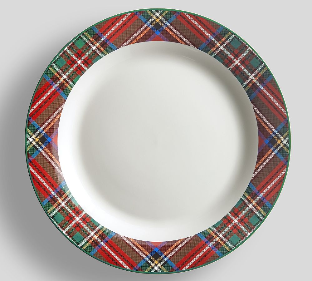 Stewart Plaid Stoneware Dinner Plates Set of 4 Pottery Barn