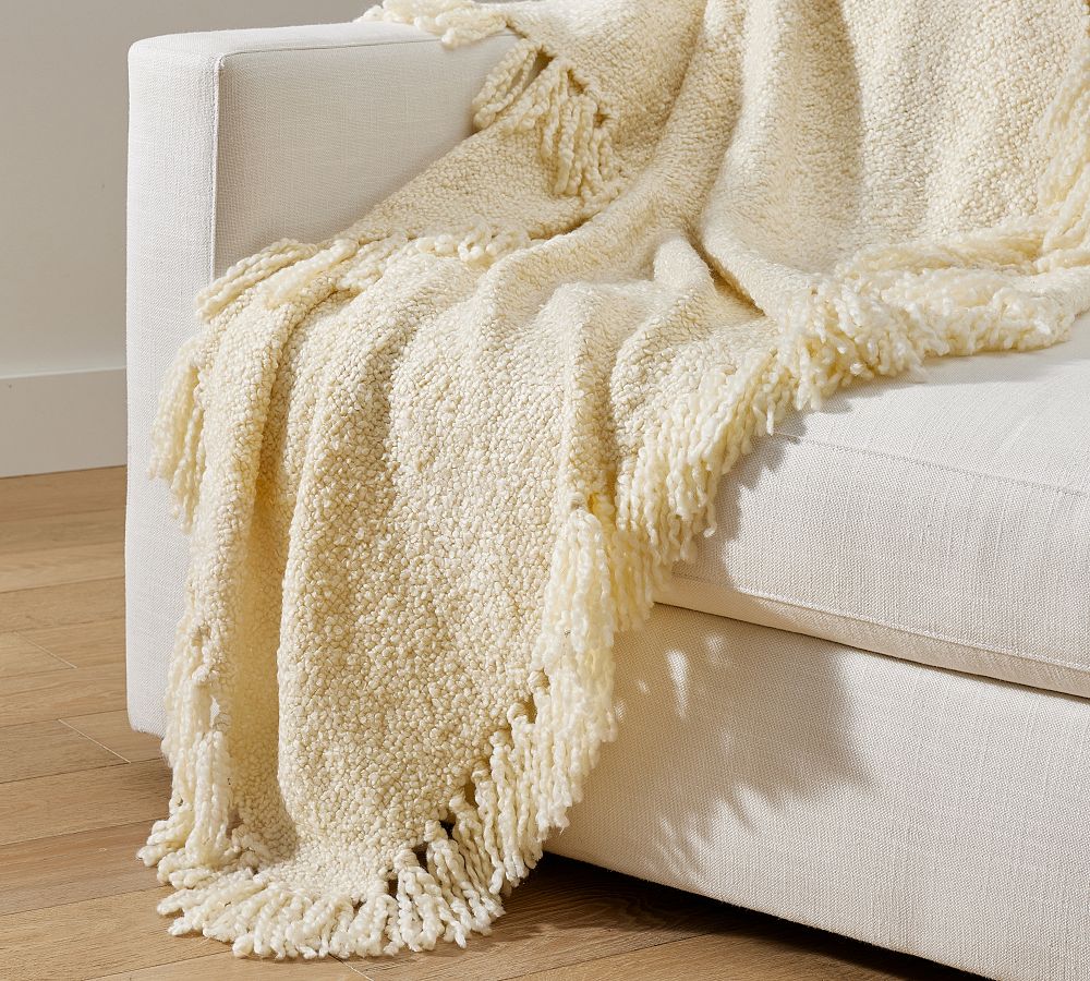 Dreamy Handwoven Fringe Throw | Pottery Barn